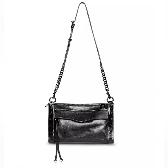 REBECCA MINKOFF MAB Studded Leather Crossbody Purse Bag Women’s Black NEW - Picture 2 of 15